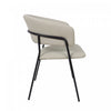 Slate Contemporary Modern Vegan Leather Metal Armchair in Stone Gray - Set of 2 | Fauteuil contemporain moderne en cuir vegetalien avec accoudoirs en metal, coloris gris pierre - Lot de 2