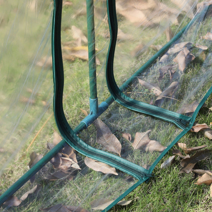 Outsunny 138\" X 39\" X 32\" Mini Serre Tunnel Pvc Transparent Jardin Vert Abri De Culture Portable Plante Fleur Maison Chaude Cadre En Acier Portes Zippees