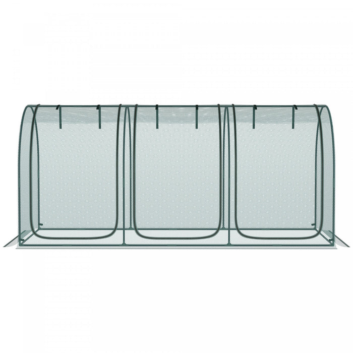 Outsunny Cage De Culture 9 X 4pi Avec Portes Zippees Sac De Rangement, Vert