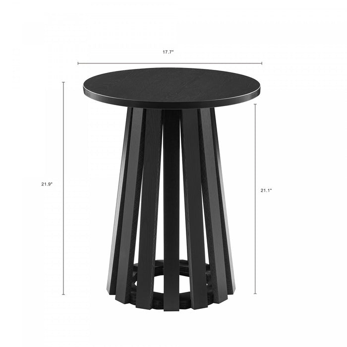 Ensemble de 2 tables Layla style scandinave moderne : table basse et table d’appoint, coloris noir