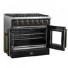 Forno Galiano 36" Black Gas Range, 4.32 cu.ft- FFSGS6444-30BLK | Cuisiniere a gaz noire Galiano 36 pouces, 4,32 pi³ – FFSGS6444-36BLK