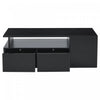 Daniel Coffee Table with LED Lights and Storage Drawers,Black | Daniel table basse avec eclairage LED et tiroirs de rangement, noir