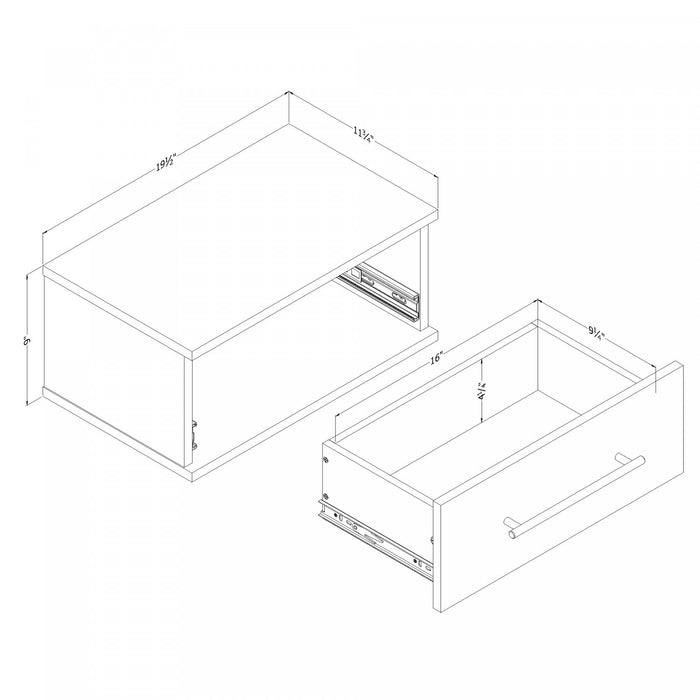 Primo Ensemble De 2 Tables De Chevet Flottantes 1 Tiroir - Chene Rustique