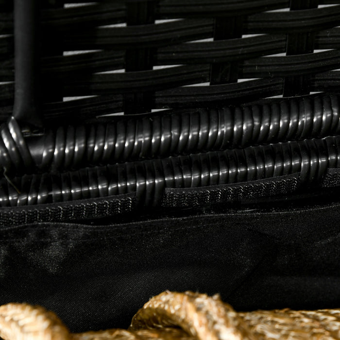Outsunny Boite De Terrasse Exterieure Avec Couche De Chaussures Noir