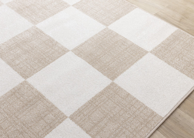 Carpette Covington à motif de damier moderne pour l’intérieur - 5 pi 3 po x 7 pi 7 po