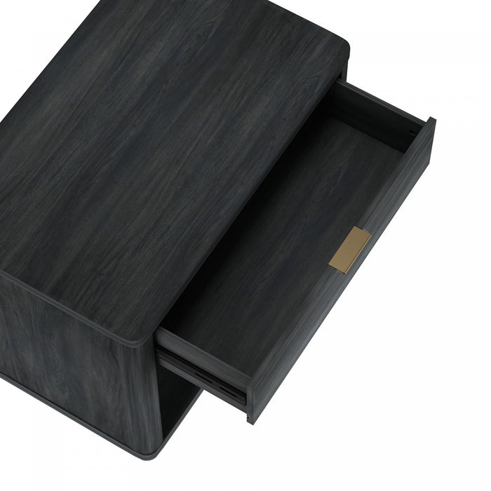 Table de nuit Evelyn Moderne 32\" en gris charbon (1 tiroir)