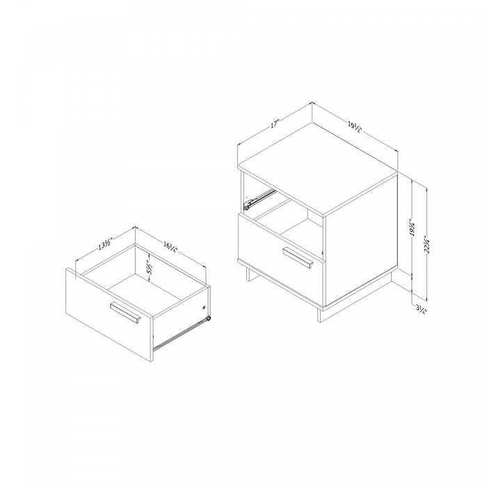 Table de nuit Cavalleri à 2 tiroirs - chêne nordique