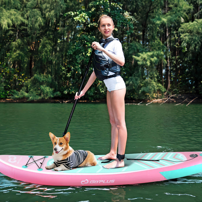 Petite Planche Gonflable De Sup Goplus, Planche De Pagaie Portable Avec Des Anneaux 5d