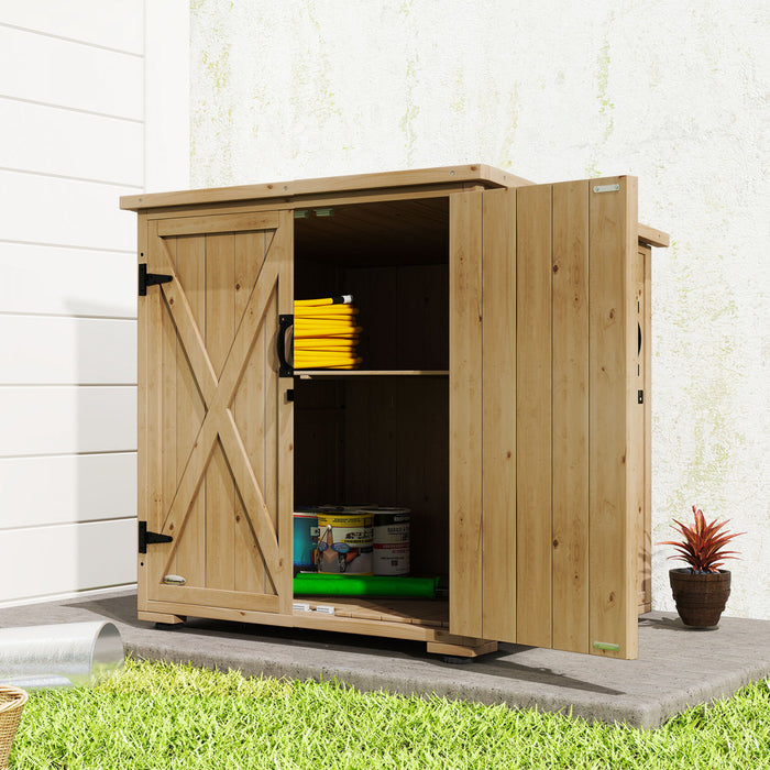 Outsunny Armoire Exterieure en Bois avec Etagere Reglable