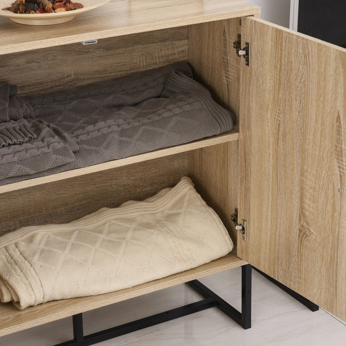 HOMCOM Buffet Moderne Armoire avec Etagere de Rangement