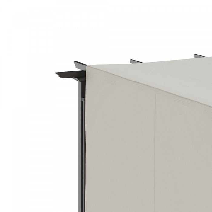 Outsunny 10'x10' Pergola Exterieure Patio Gazebo Auvent Retractable, Blanc