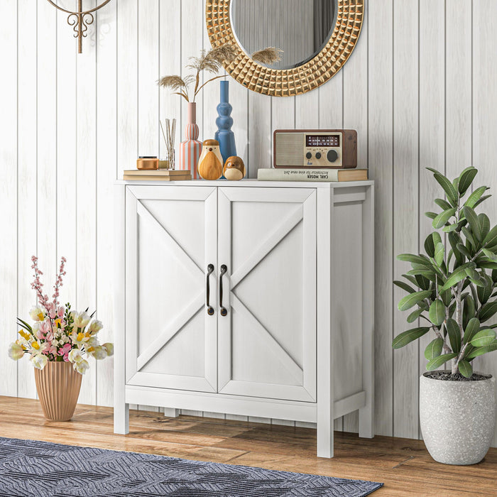 HOMCOM Armoire de rangement, buffet avec etagere reglable, blanc
