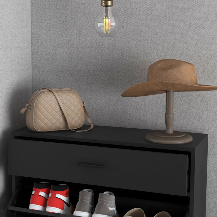 HOMCOM Armoire de rangement pour chaussures moderne avec portes rabattables