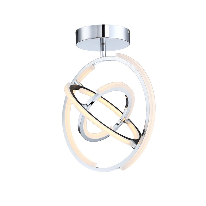 Plafonnier semi-affleuré de la collection Trilogy avec lumière à DEL intégrée - nickel poli