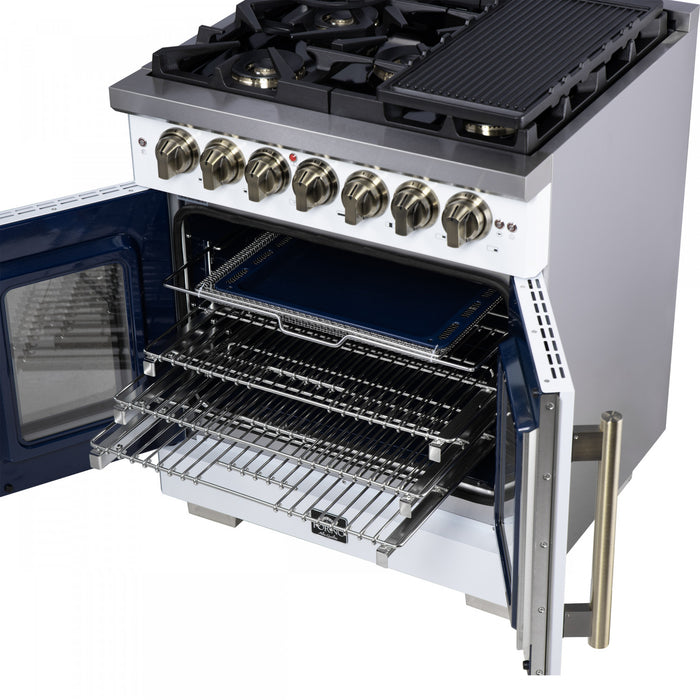 Cuisiniere a double combustible Capriasca 30 po, blanche, 4.32 pi³ – FFSGS6387-30WHT