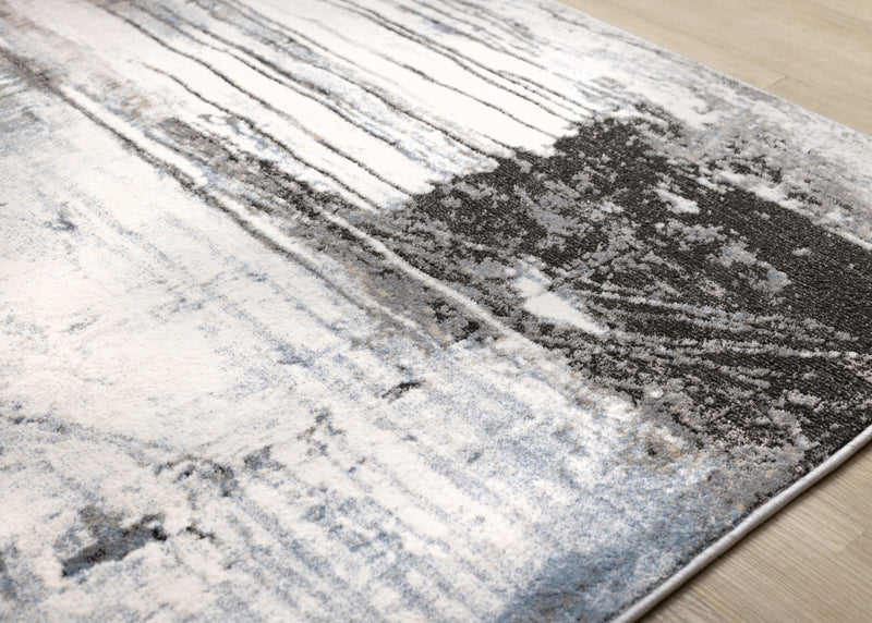 Tapis Hadley au design decolore bleu gris taupe, 5'3\" x 7'7\"