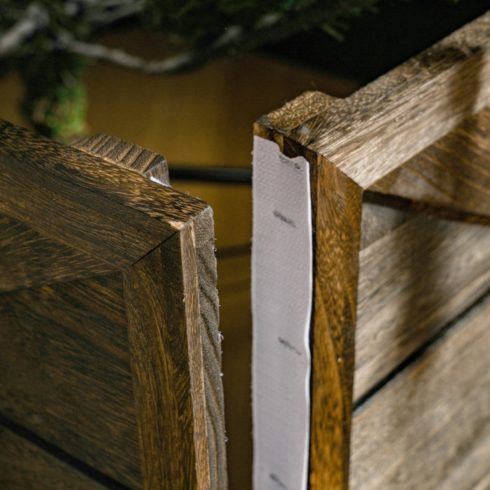 HOMCOM Boite en bois pour base de sapin de Noel 28\", bois vieilli fonce