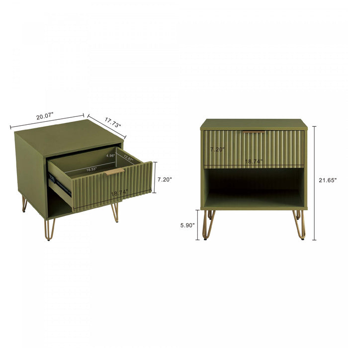 Ensemble moderne de commode 2 pieces Dumbo en vert olive