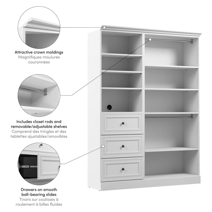 Système d’organisateur de garde-robe Versatile de Bestar de 61 po (L) - blanc