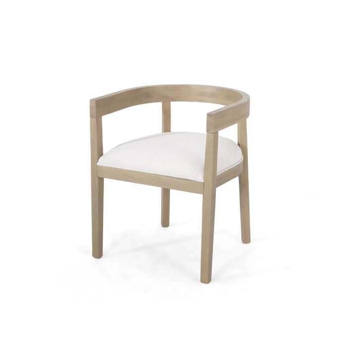 Ensemble De 2 Fauteuils De Salle À Manger Tina Avec Revêtement En Tissu, Dossier Ouvert - Beige
