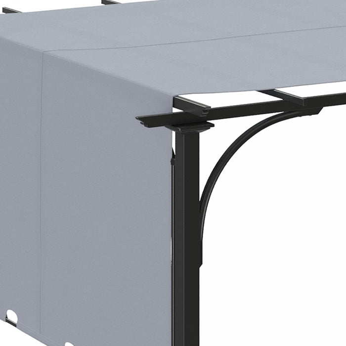 Outsunny 10' X 10' Pergola Exterieure Patio Gazebo Auvent Retractable, Gris