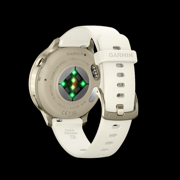 Montre de fitness Garmin Venu 4 41 mm Lunar Gold - Moniteur de sante, suivi GPS, coaching de sommeil, lecture de musique, appels vocaux, longue duree de vie de la batterie