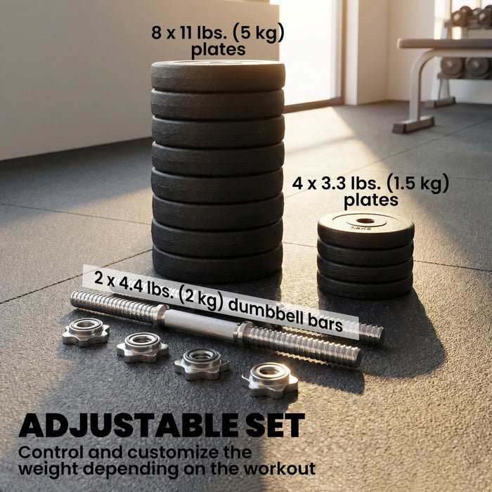 Ensemble d'halteres reglables Soozier, 2 x 55 lb, pour la musculation et le fitness a domicile, noir
