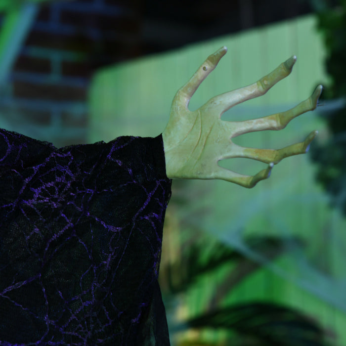 Homcom Accessoire D'halloween Sorciere Noire Avec Yeux Lumineux