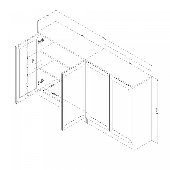 Arum Ensemble De 2 Buffets Avec Tablettes Chene Blanchi, De Meubles South Shore