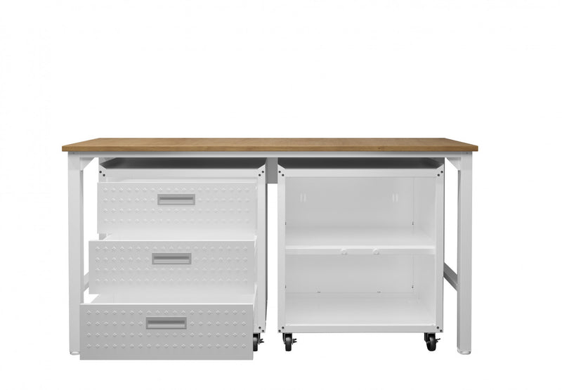 Ensemble de garage moderne Fortress 3 pieces en blanc