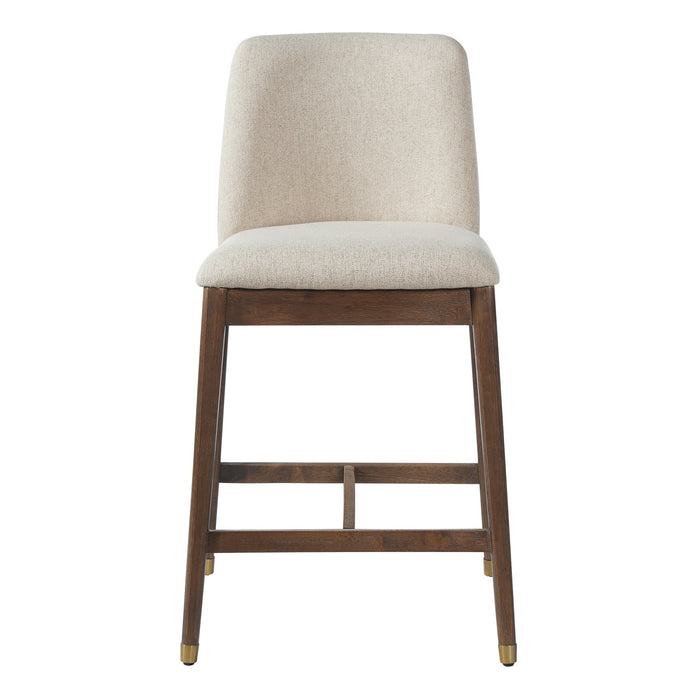 Clara – Lot de 2 tabourets de bar en bois d’hevea, finition noyer
