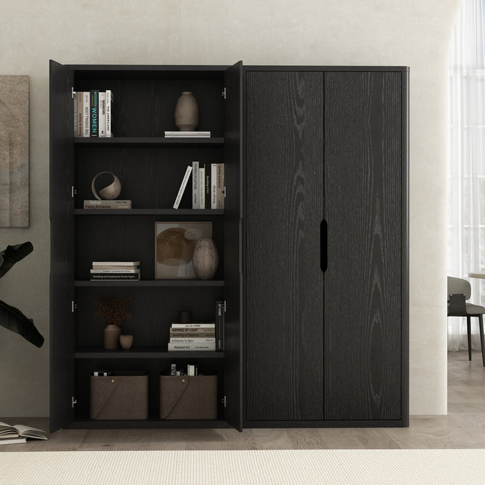 Armoire bibliotheque moderne Rivington 38\" en noir - Lot de 2