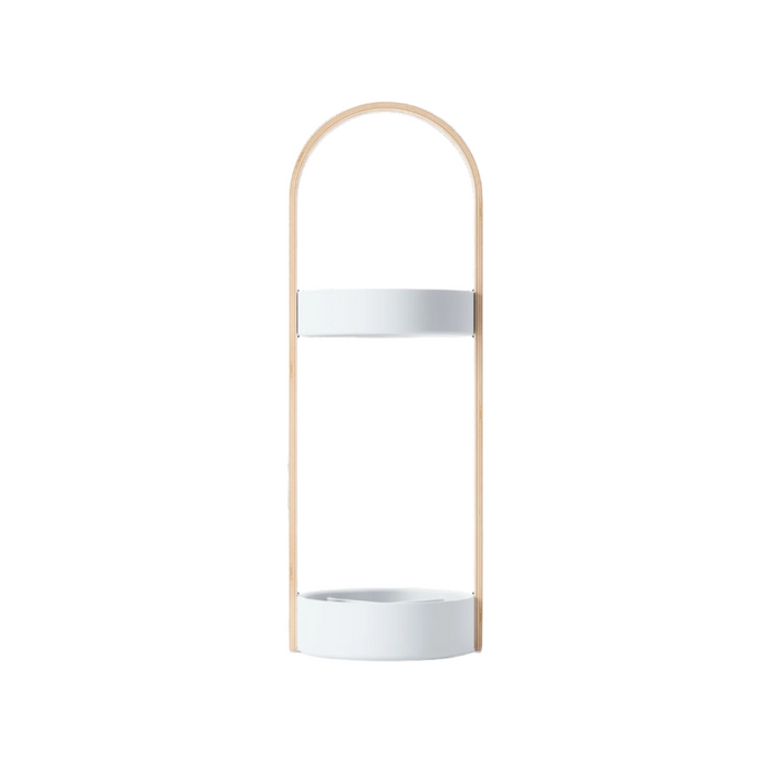 Support à parapluie moderne Bellwood de Umbra en acier - blanc et naturel