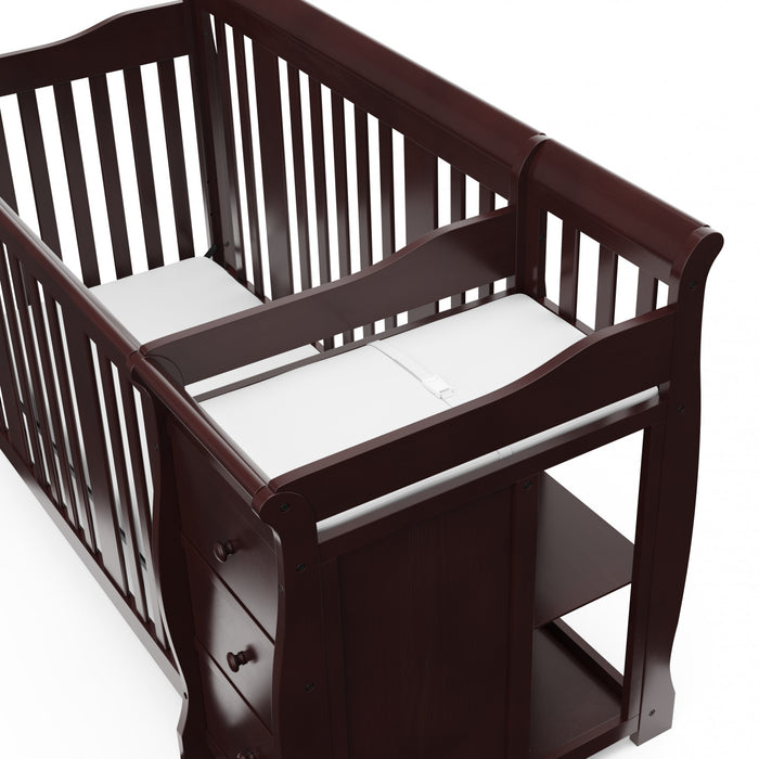 Storkcraft Portofino Lit de bebe convertible 4-en-1 avec table a langer - Espresso