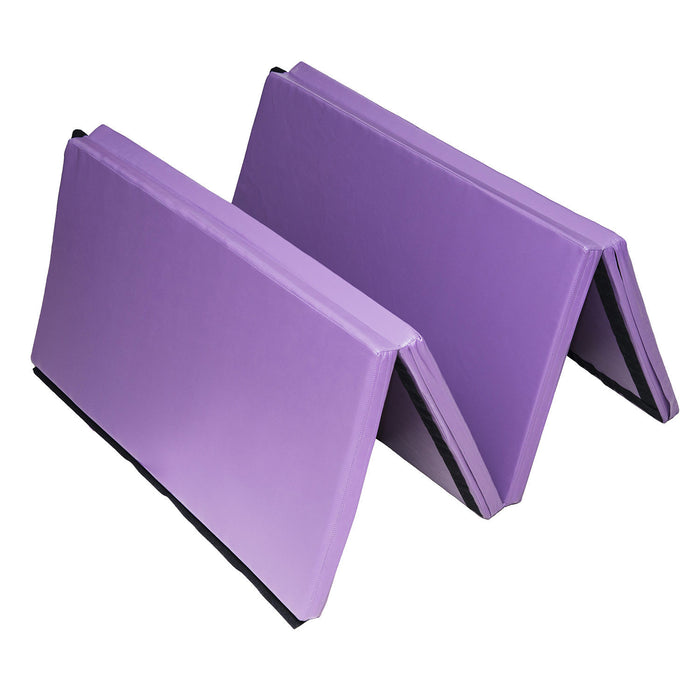 Soozier 4ft X 8ft X 2inch Tapis De Gymnastique Tri-plies Avec Poignees De Transport, Violet
