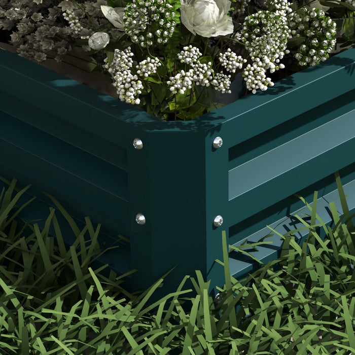 Outsunny Lit De Jardin Sureleve A 2 Etages En Acier Galvanise, Vert