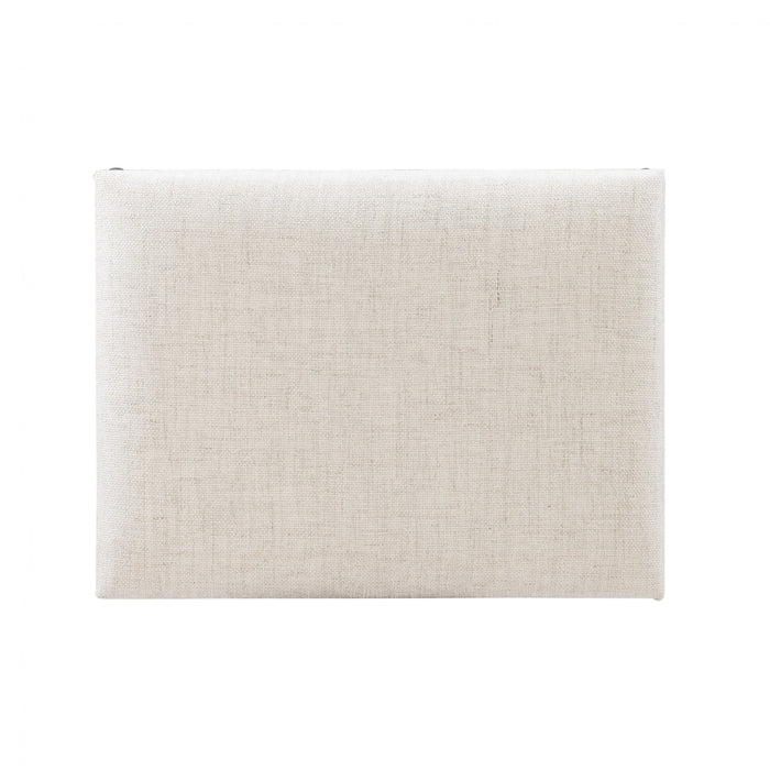 Pouf Ashburn Campaign en tissu d'apparence lin - noir
