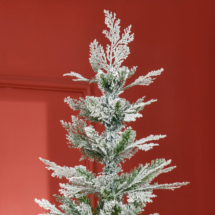 Homcom Cypres D'arbre De Noel Artificiel Floque De Neige