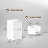 HOMCOM 2 Drawer File Cabinet Fluted Vertical Filing Cabinet with Lock White