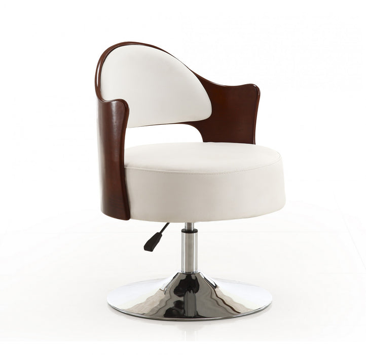 Fauteuil pivotant moderne en cuir vegetalien Bopper blanc - Lot de 2