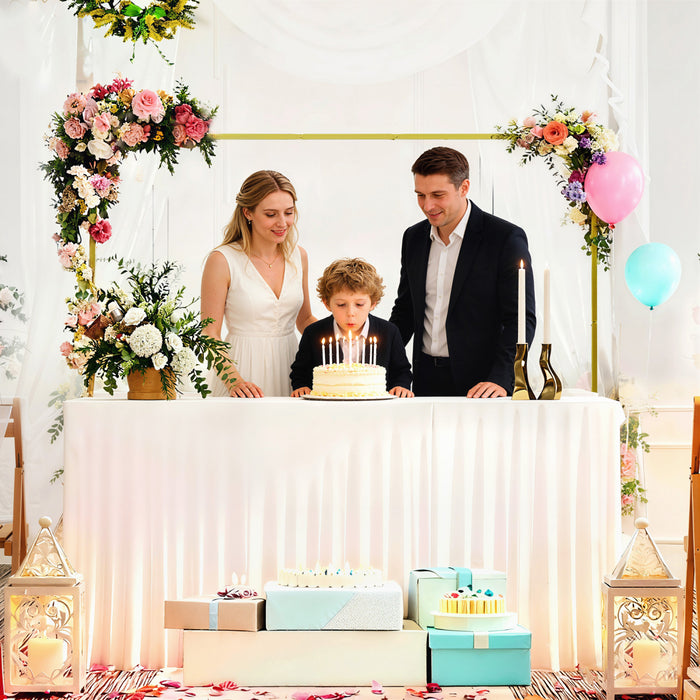 Outsunny Arche de Mariage, Arche Carree de 6.6 pi, Structure Doree