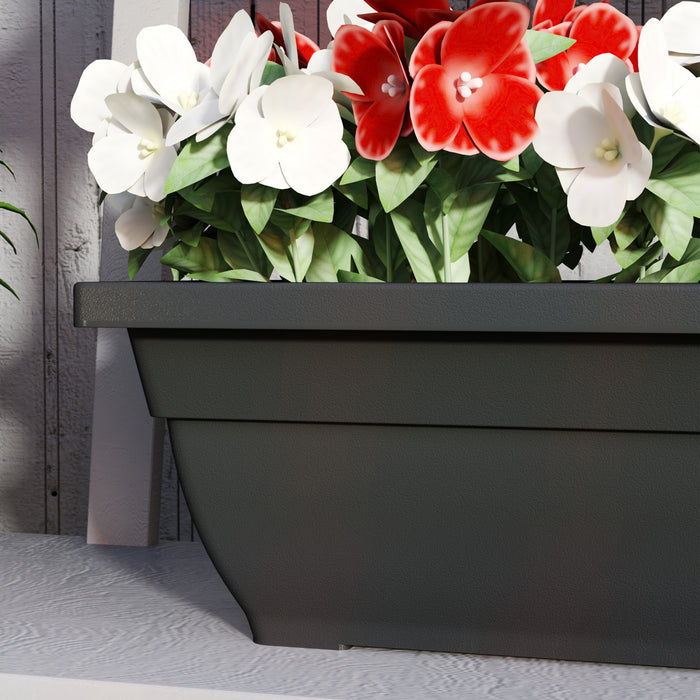 Outsunny Lot de 5 jardinieres de fenetre de 23 pouces, noir