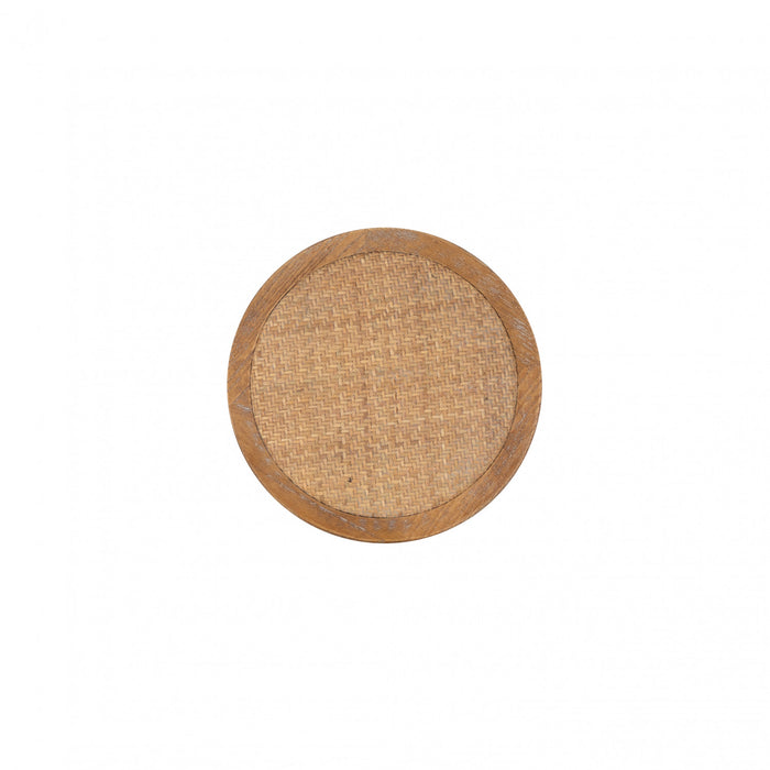 Tabouret Rae de hauteur comptoir en rotin et sans dossier - naturel