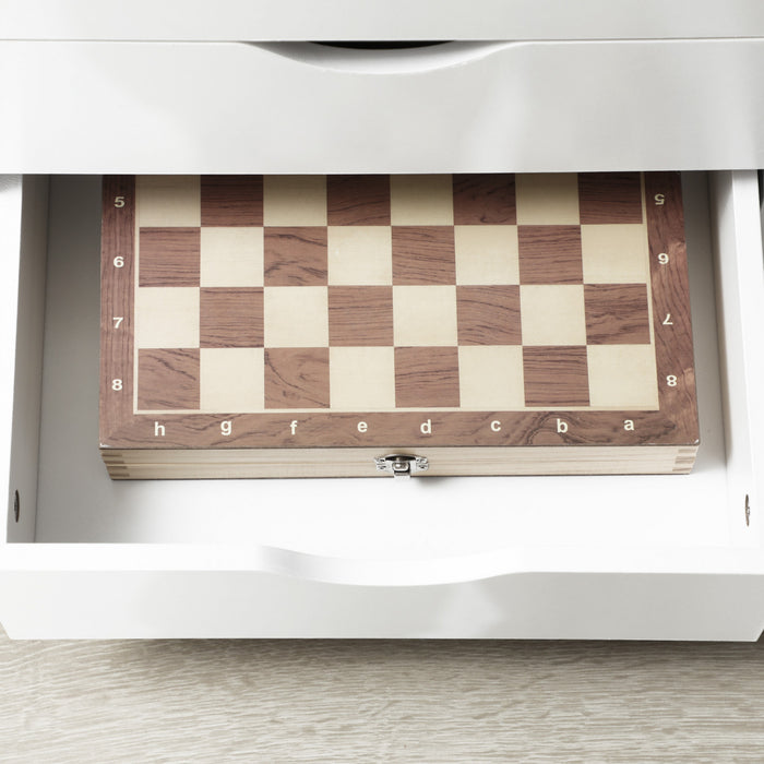 Vinsetto Classeur A 3 Tiroirs Avec 4 Etageres Ouvertes