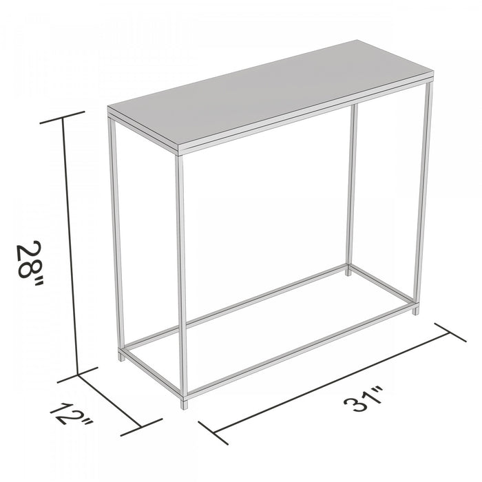 Console moderne de 31 po - blanche avec métal noir