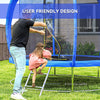 Soozier 8ft Trampoline Outdoor with Enclosure Net, ASTM Certified Recreational Trampoline Rebounder with Galvanized Circular Base, Ladder and Safety Spring Cover