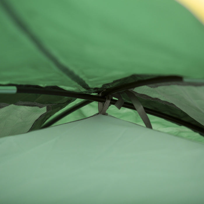 Outsunny Tente De Camping Dome Avec Vestibule Pour 2-3 Personnes Avec Vestibule Resistant Aux Intemperies Tente De Sac A Dos Grandes Fenetres Leger Pour La Peche Et La Randonnee Vert