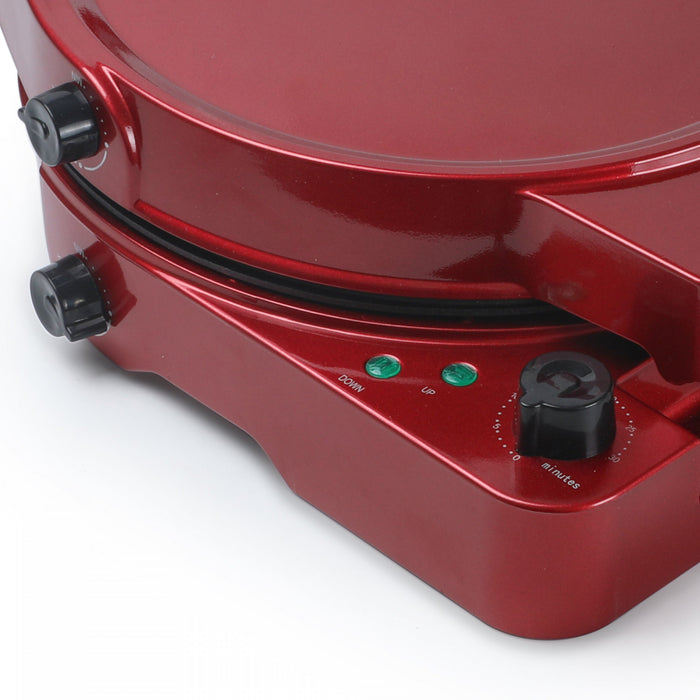 Pizzaman de comptoir et gril d'interieur CHK Series Commercial Chef, CHPG12R, rouge