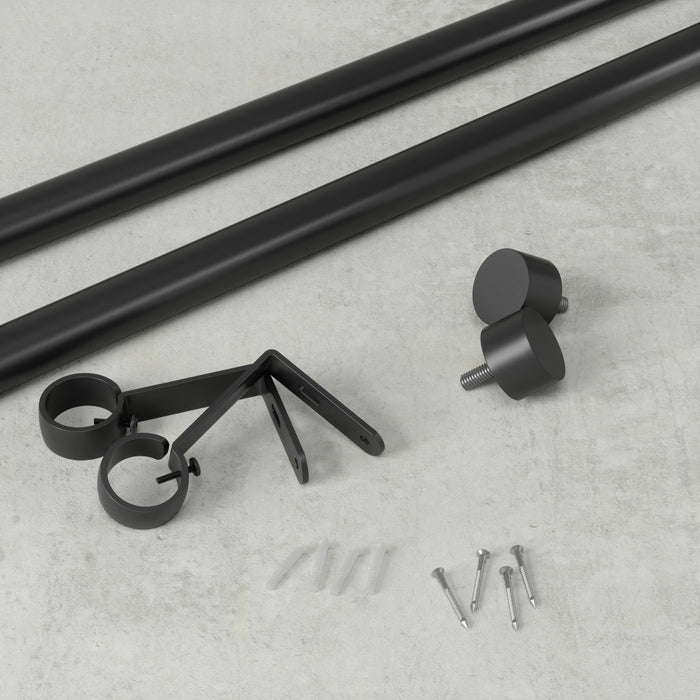  Tringle à rideaux extensible Cappa de Umbra noir mat de 1 po - 120 po à 180 po