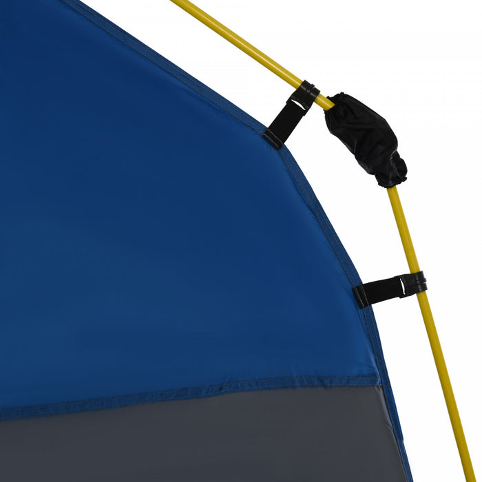 Outsunny Tente De Camping Familiale 4 Personnes Montage Instantanee Pop-up 4 Fenetres Pare-soleil Sac De Transport Inclus Fibre Verre Polyester Gris Belu